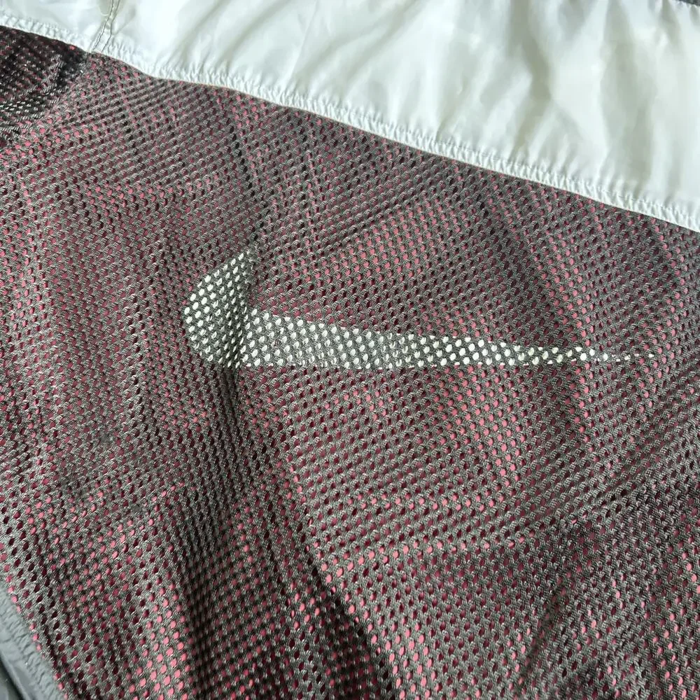 Vintage Nike Swoosh White Black Windbreaker Mesh Rare Size L Large